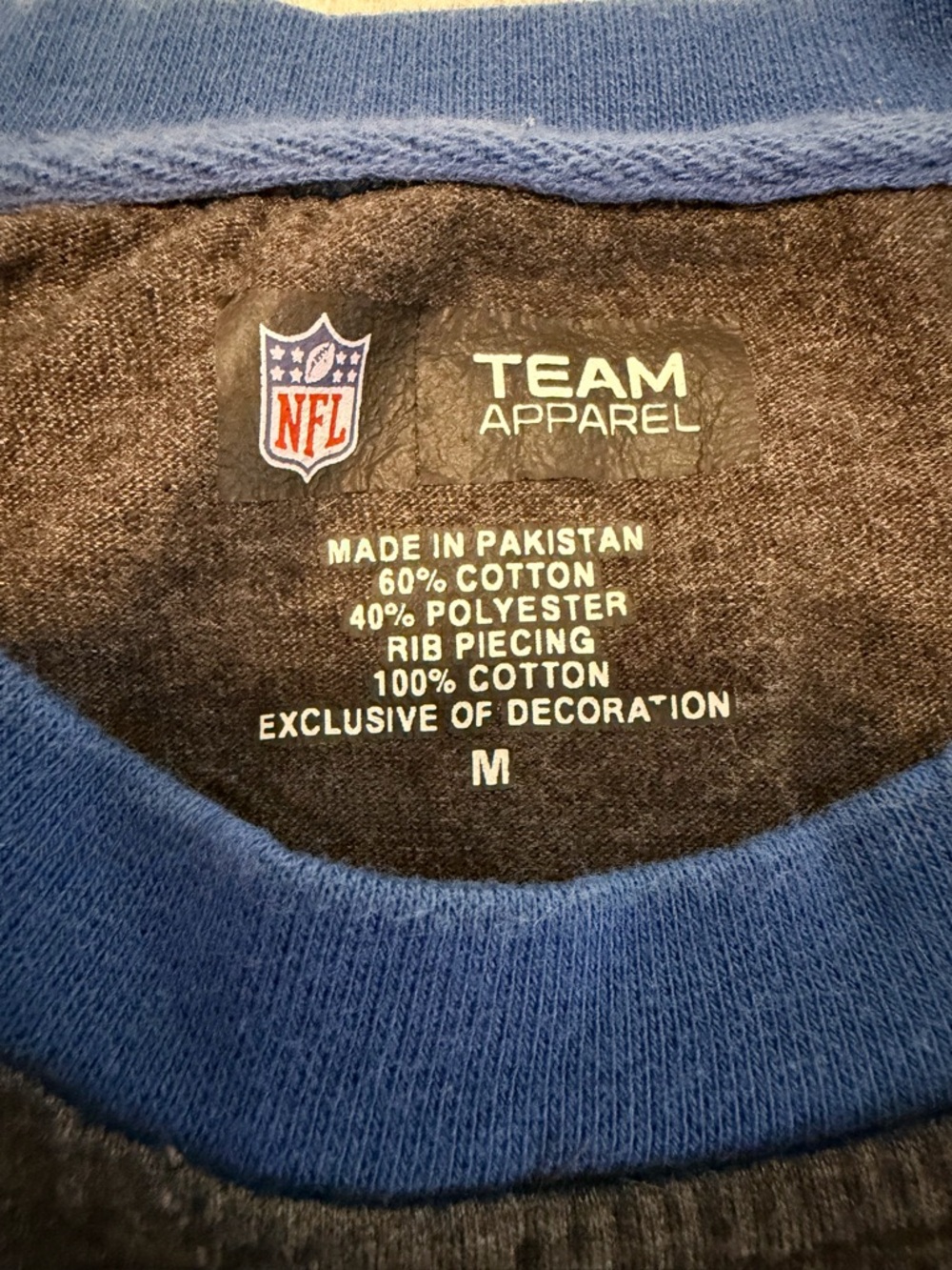 COLTS Team Apparel NFL Crewneck Sweatshirt in Blue & Gray - Picture 2 of 6